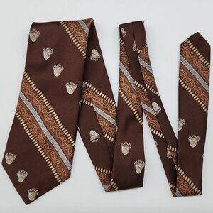 1960's 70's Necktie Stripe Geometric Brown White 4.5" W 55.5" L VTG Retro